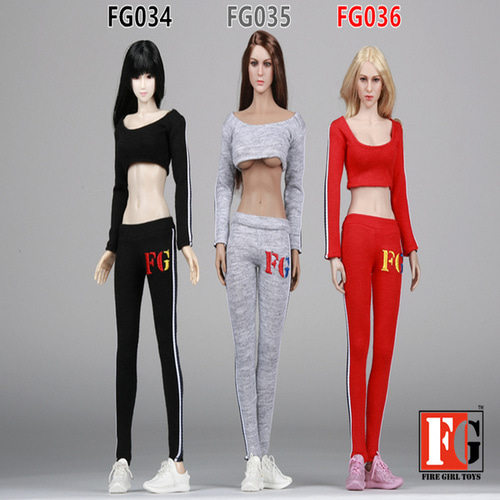 Fire Girl Toys 1/6 FG034 035 036 여성피규어 운동복세트