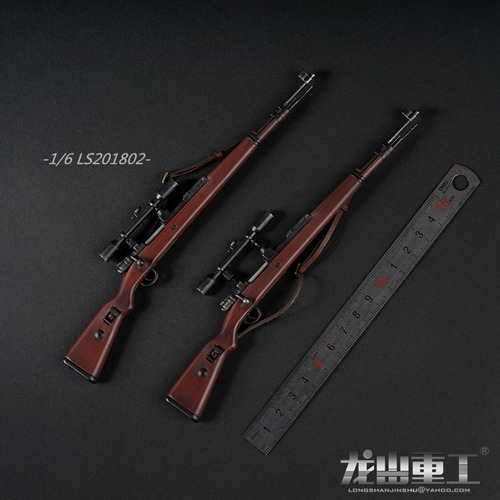 LS201802 WWⅡ 1/6 피규어용 스나이퍼 라이플 밀리터리 모형무기 총