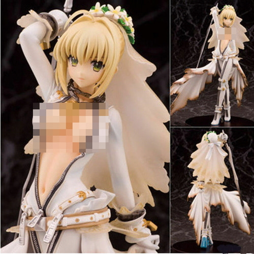 (19) Anime Fate/stay night Wedding dress SABER PVC Action Figure 22cm  (China handmade Ver)