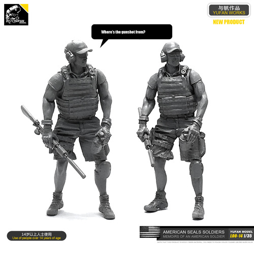 1:35 US Special Forces Operator Soldier with M16 Resin Scale Figure LOO-14